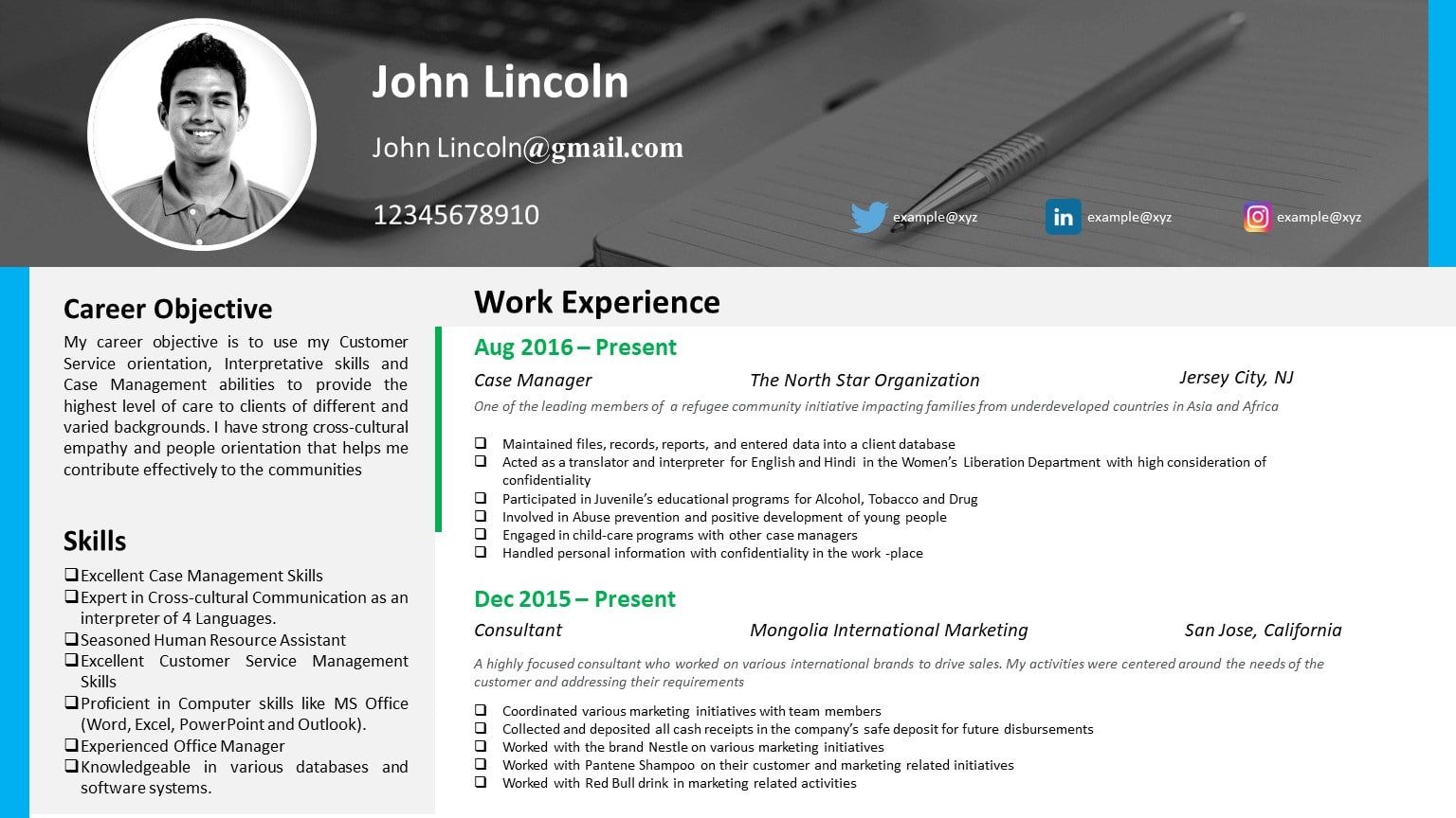 Modern Resume PowerPoint Template & Google Slides Theme