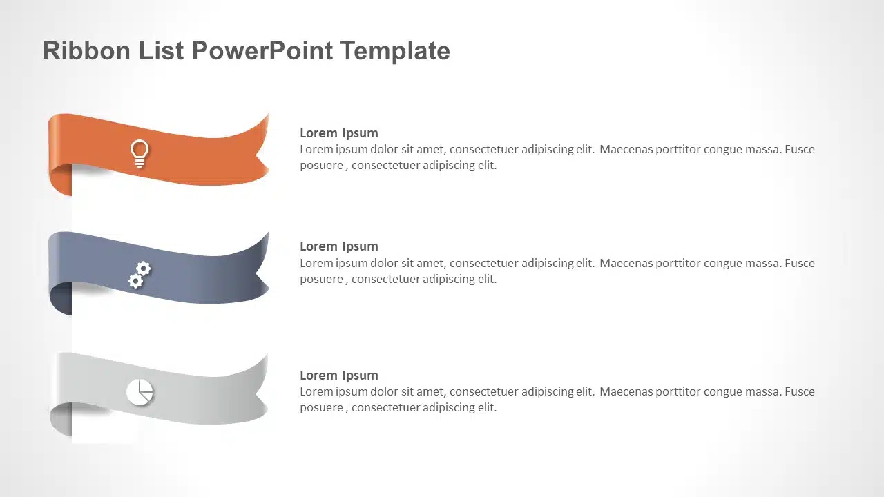 Ribbon List PowerPoint Template & Google Slides Theme