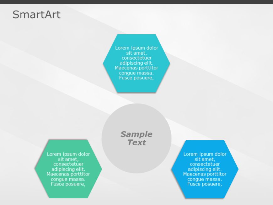 SmartArt Cycle Hexagon 3 Steps