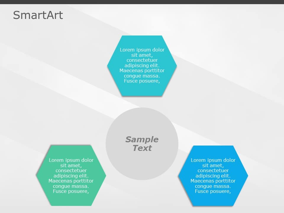 SmartArt Cycle Hexagon 3 Steps