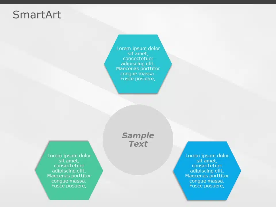 SmartArt Cycle Hexagon 3 Steps & Google Slides Theme