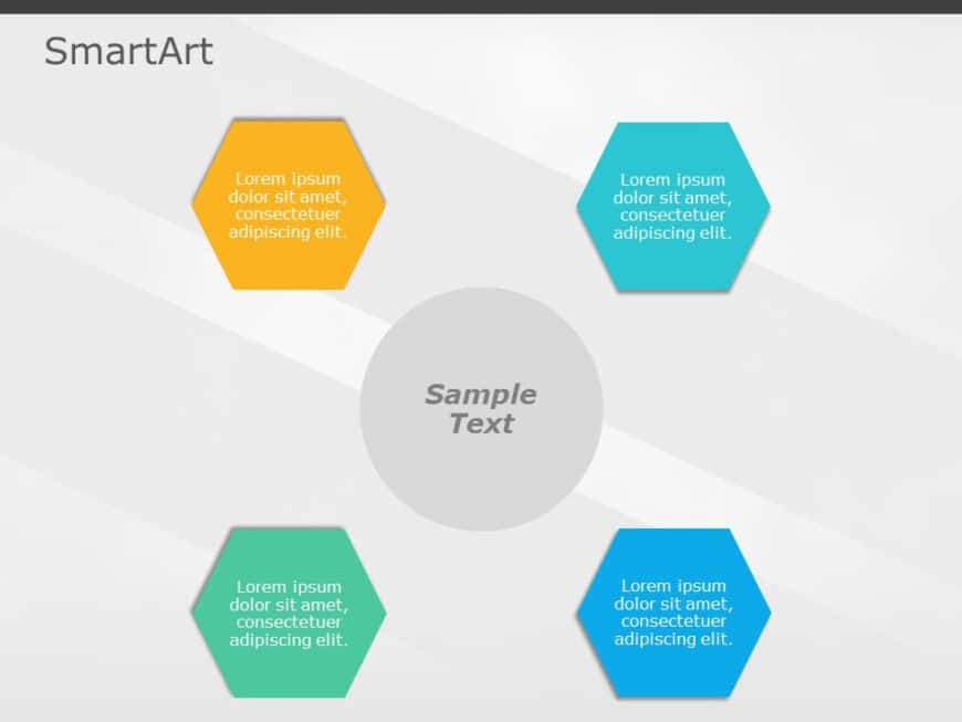 SmartArt Cycle Hexagon 4 Steps