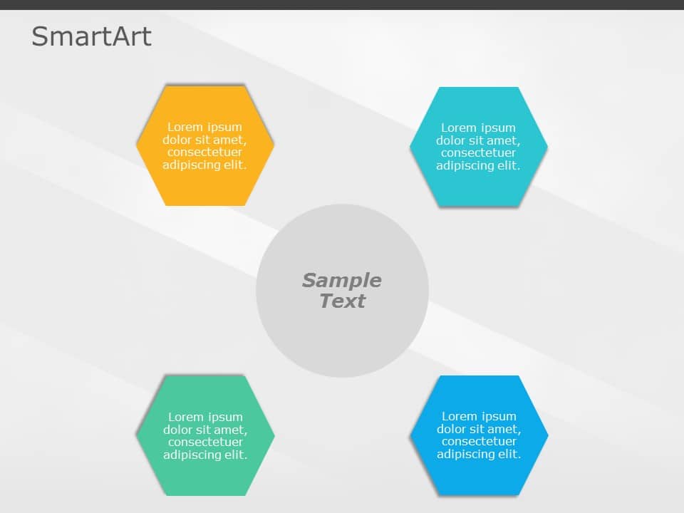 SmartArt Cycle Hexagon 4 Steps & Google Slides Theme