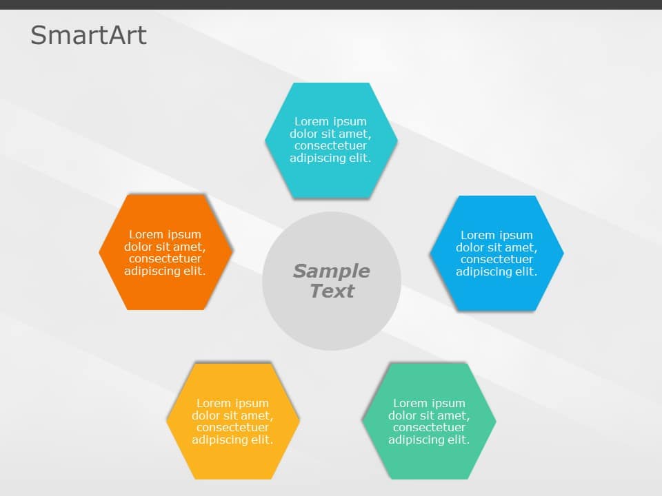 SmartArt Cycle Hexagon 5 Steps