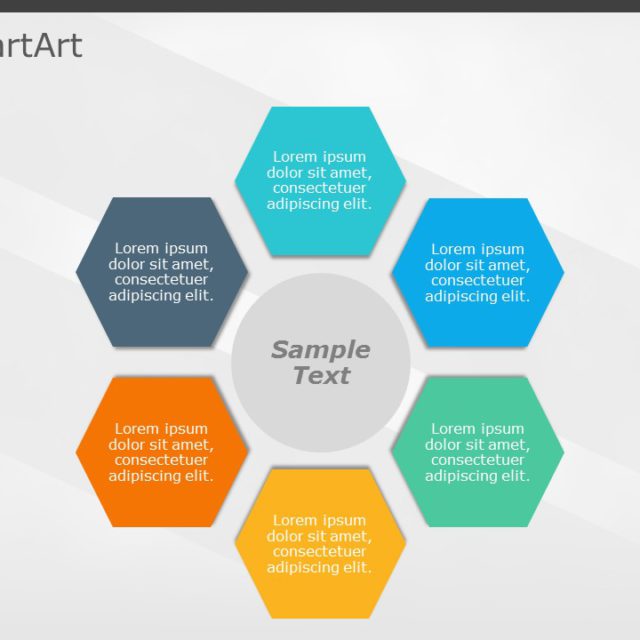 SmartArt Cycle Overlapping 6 Steps