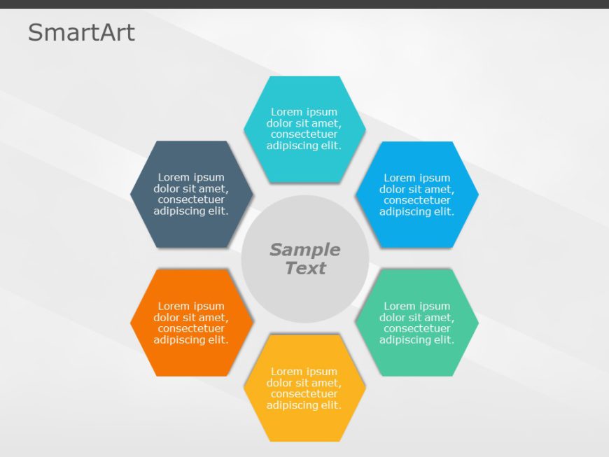 SmartArt Cycle Hexagon 6 Steps