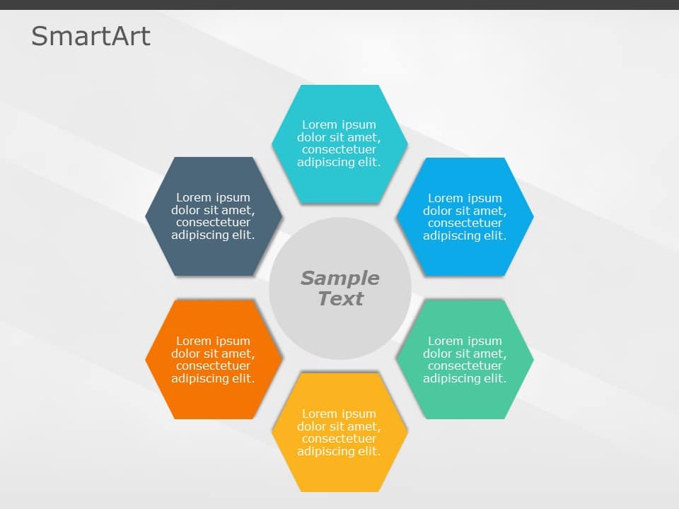 SmartArt Cycle Hexagon 6 Steps