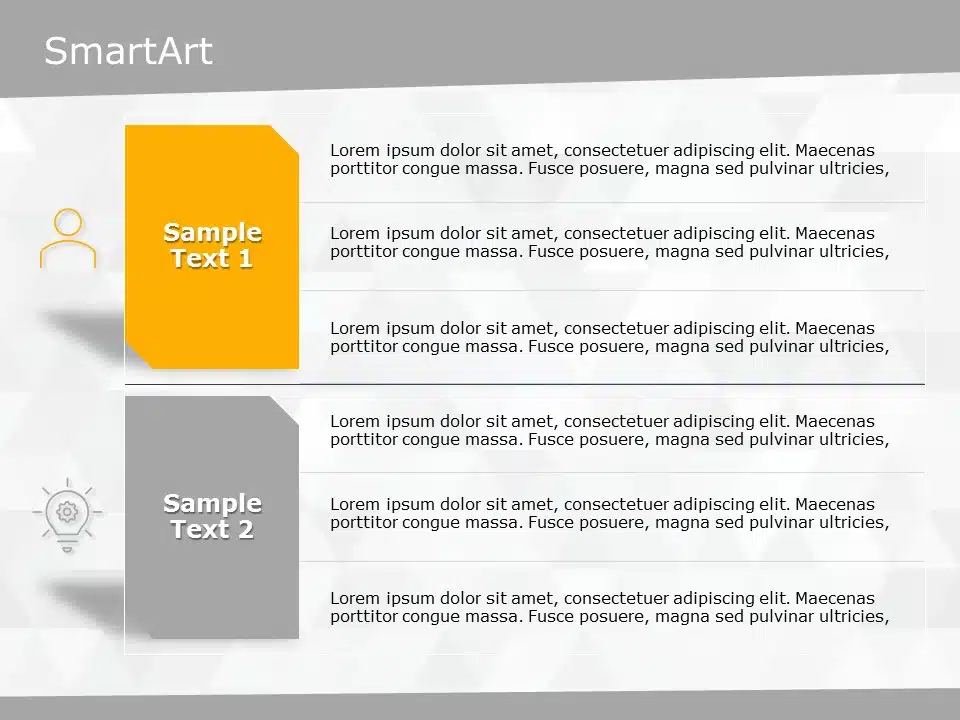 SmartArt List List MultipleLines 2 Steps & Google Slides Theme