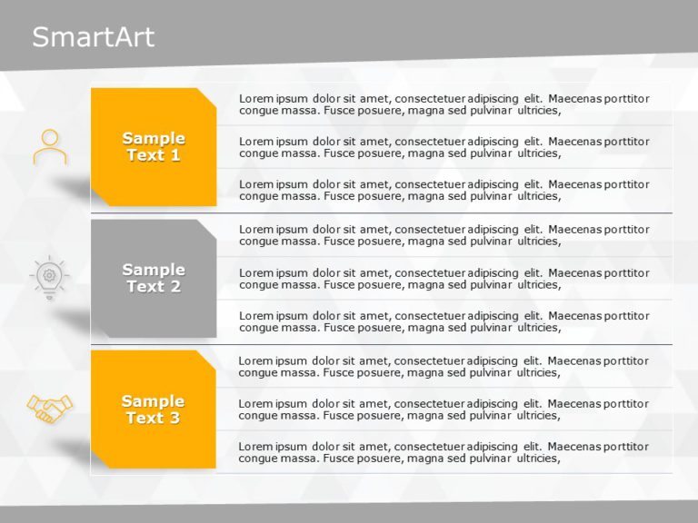 SmartArt List List MultipleLines 3 Steps