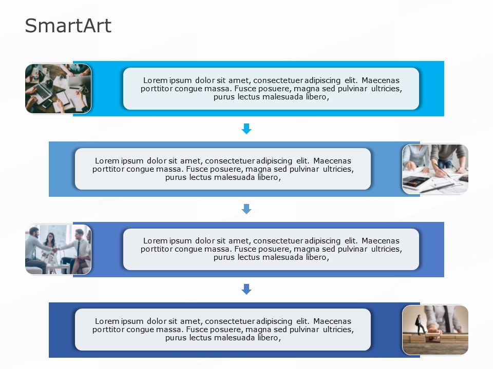 SmartArt Picture Picture Alternatingtext 4 Steps & Google Slides Theme