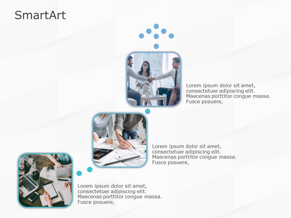 SmartArt Picture Picture Assending 3 Steps & Google Slides Theme
