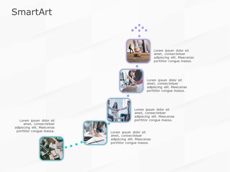 SmartArt Picture Picture Assending 5 Steps & Google Slides Theme