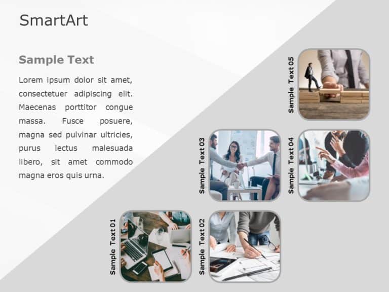 SmartArt Picture Picture Block 5 Steps & Google Slides Theme