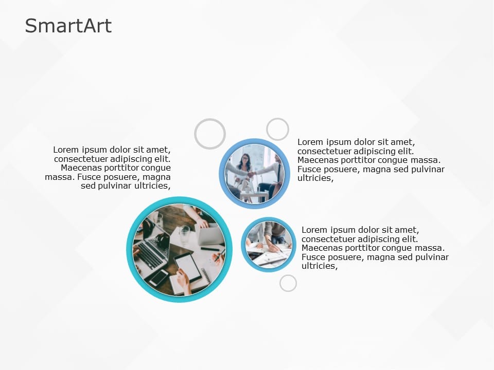 SmartArt Picture Picture Bubble 3 Steps & Google Slides Theme