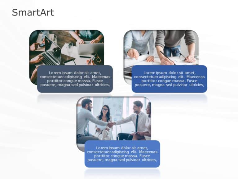 SmartArt Picture Picture Caption 3 Steps & Google Slides Theme