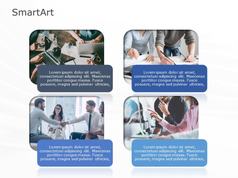 SmartArt Picture Picture Caption 4 Steps & Google Slides Theme