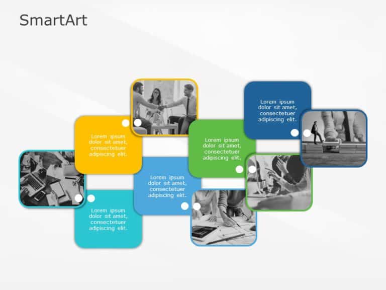 SmartArt Picture Picture Cluster 5 Steps & Google Slides Theme