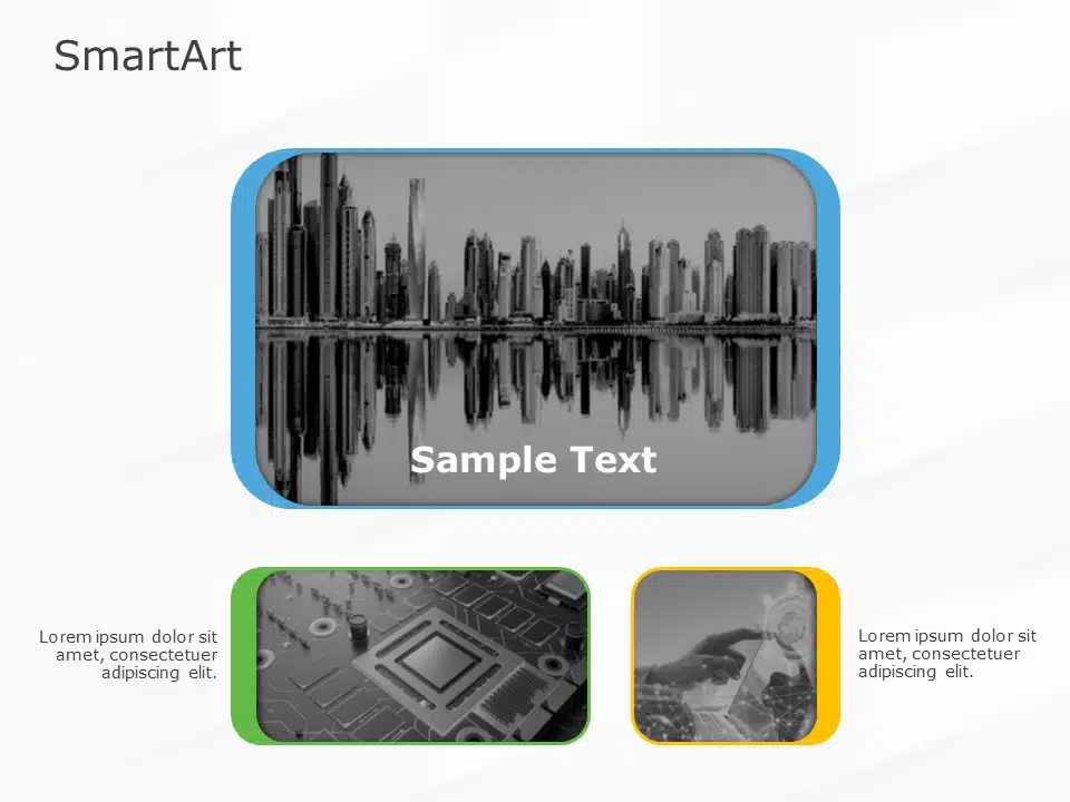 SmartArt Picture Picture Form 3 Steps & Google Slides Theme