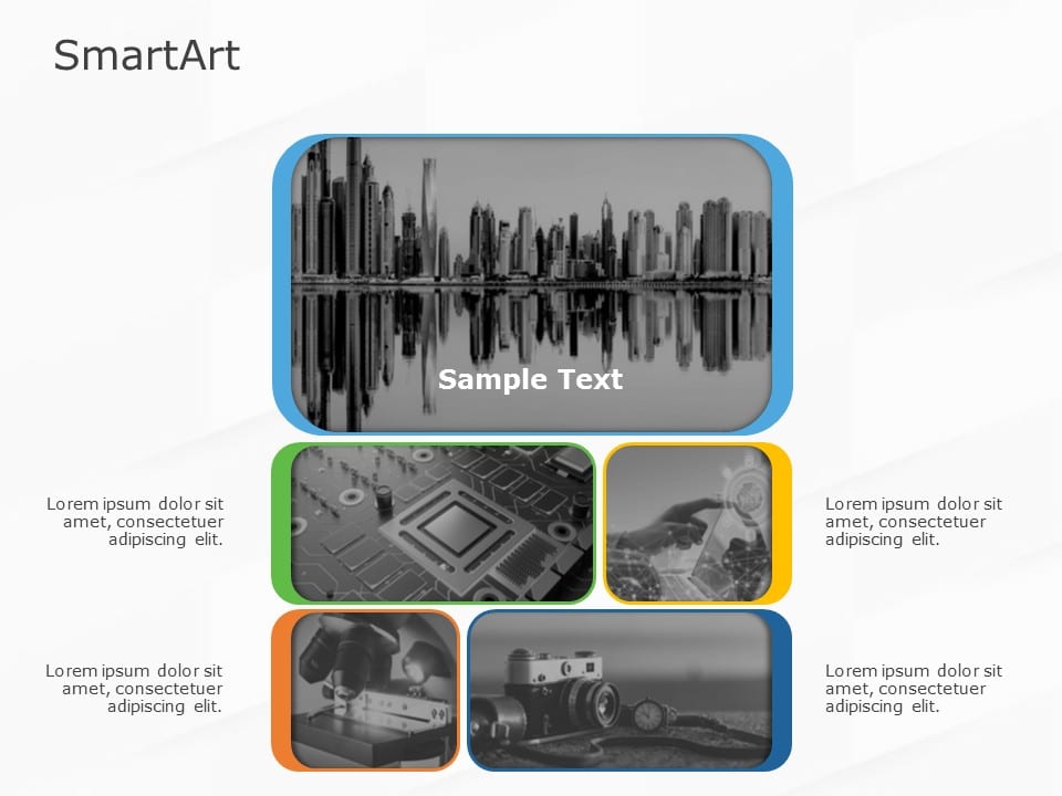 SmartArt Picture Picture Form 5 Steps & Google Slides Theme