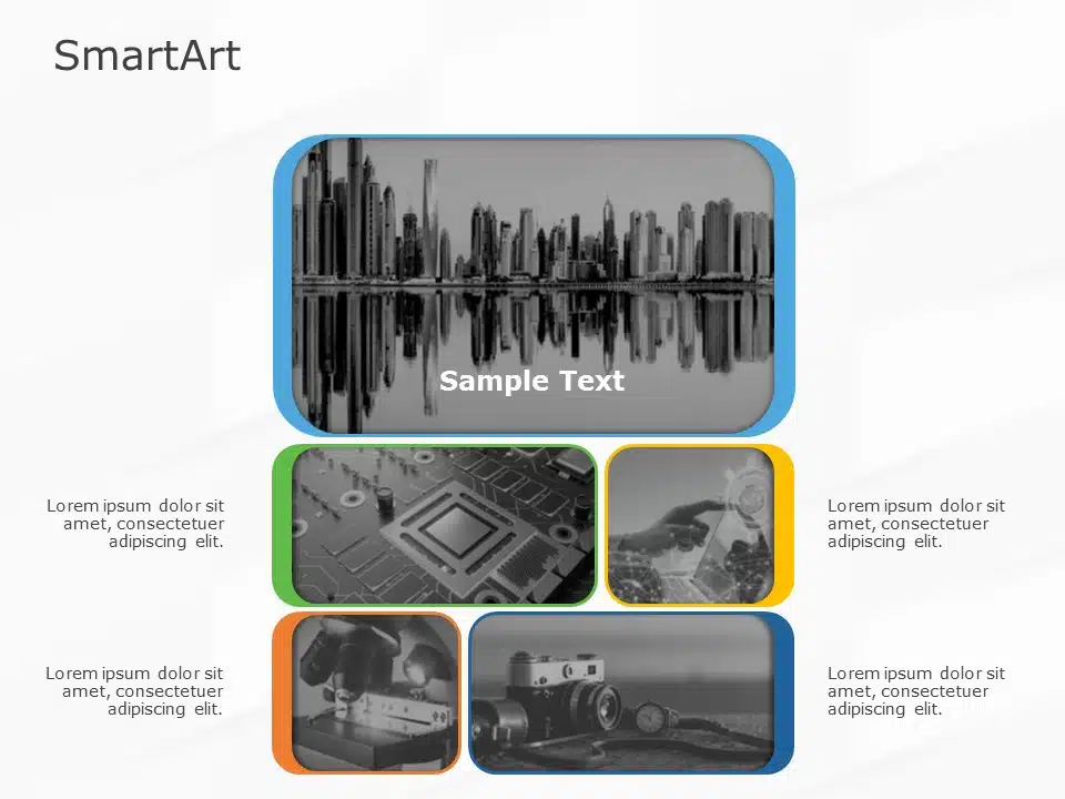 SmartArt Picture Picture Form 5 Steps & Google Slides Theme