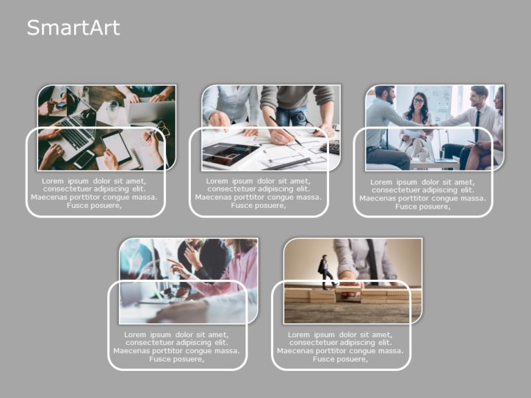 SmartArt Picture Picture Frame 5 Steps & Google Slides Theme