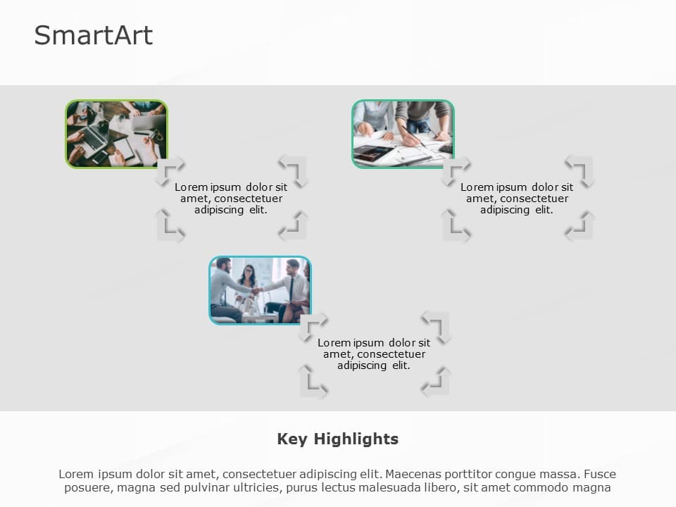 SmartArt Picture Picture Frames 3 Steps & Google Slides Theme