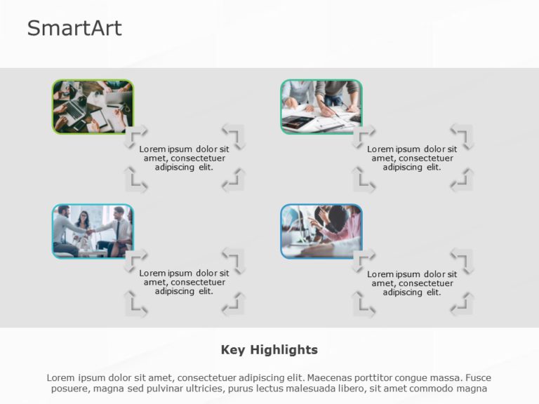 SmartArt Picture Picture Frames 4 Steps & Google Slides Theme