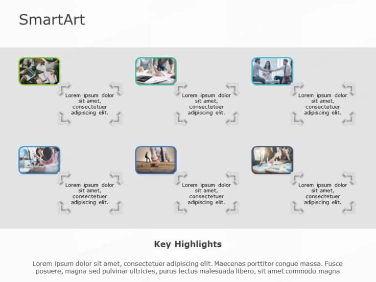 SmartArt Picture Picture Frames 6 Steps & Google Slides Theme