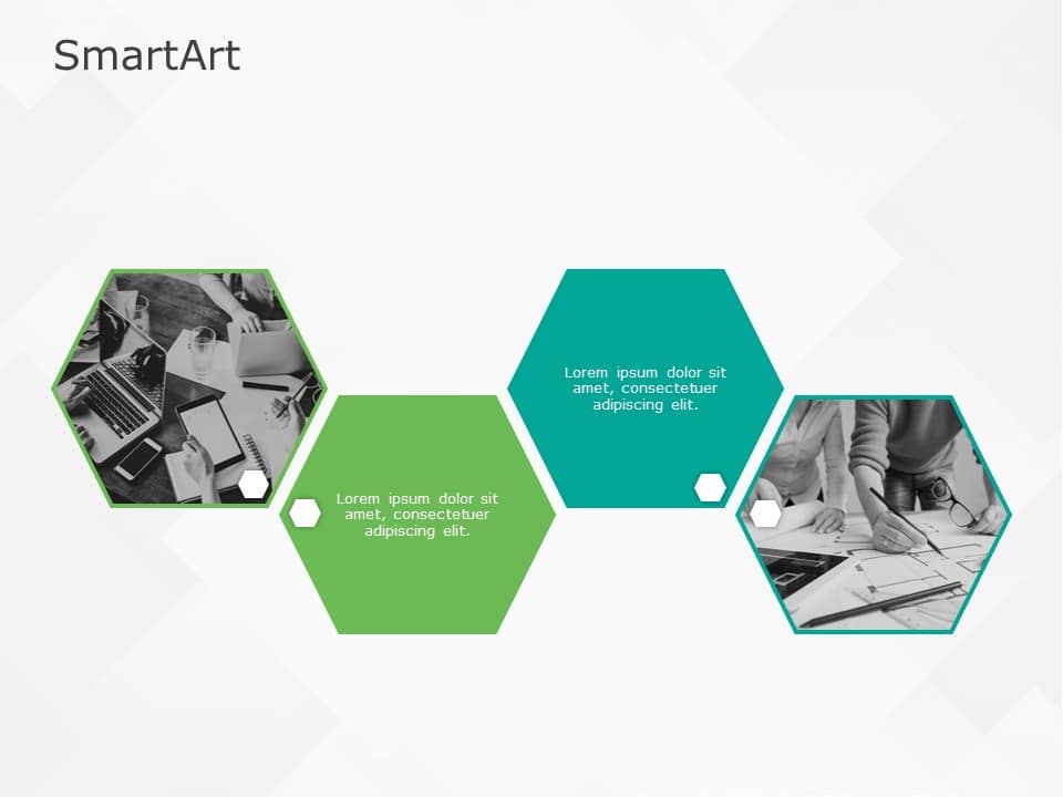 SmartArt Picture Picture Hexagon 2 Steps & Google Slides Theme