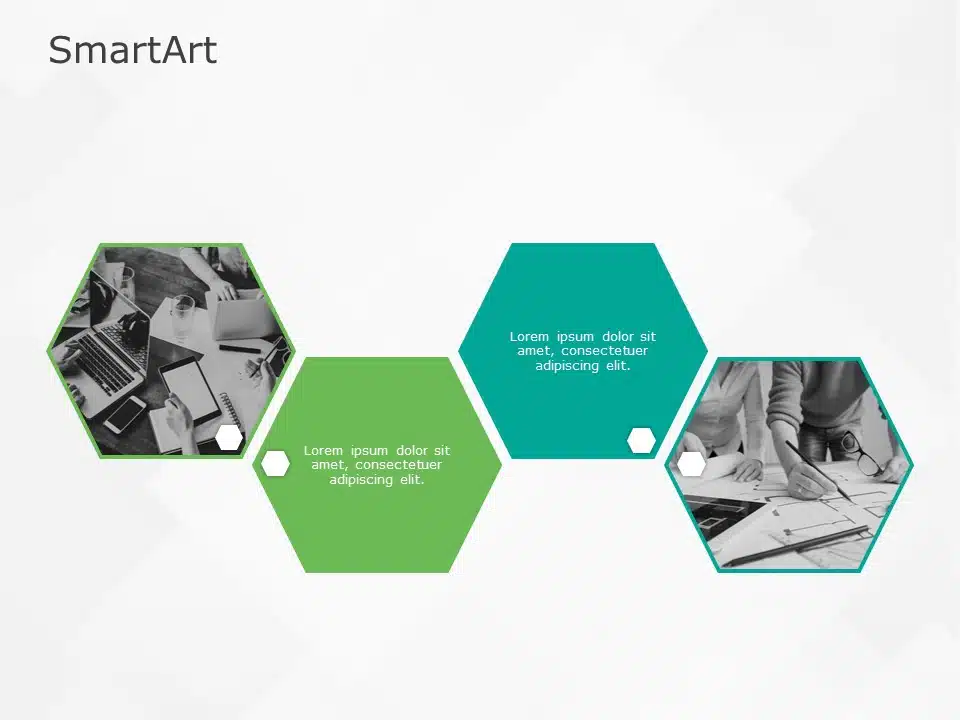 SmartArt Picture Picture Hexagon 2 Steps & Google Slides Theme