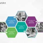 SmartArt Picture Picture Hexagon 4 Steps & Google Slides Theme