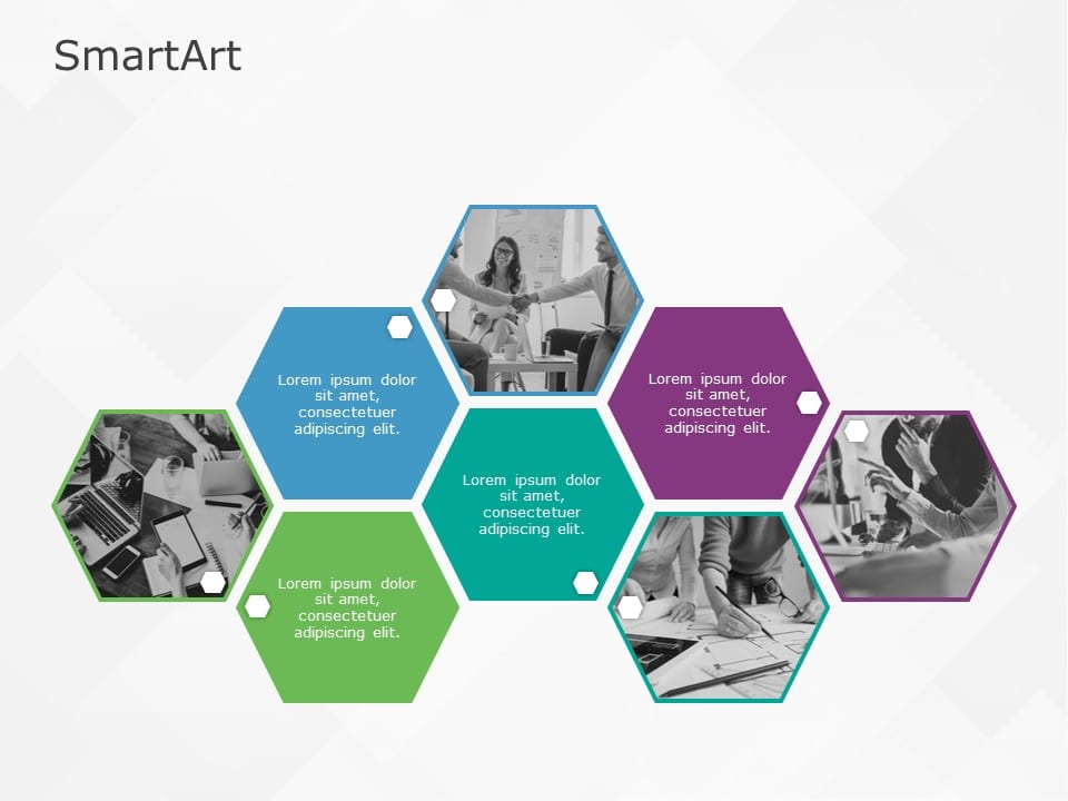 SmartArt Picture Picture Hexagon 4 Steps