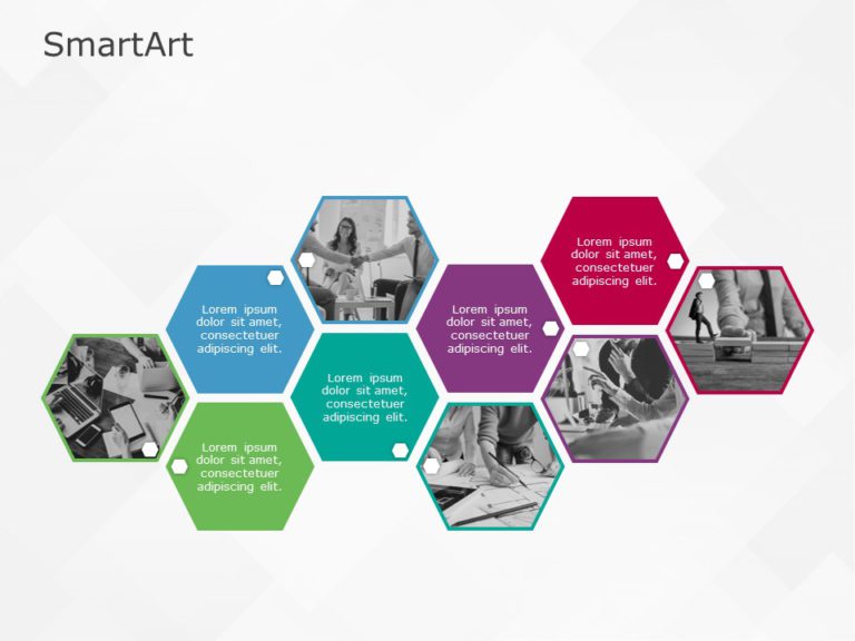 SmartArt Picture Picture Hexagon 5 Steps