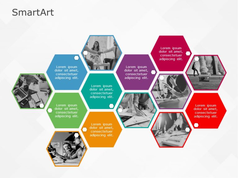 SmartArt Picture Picture Hexagon 7 Steps & Google Slides Theme