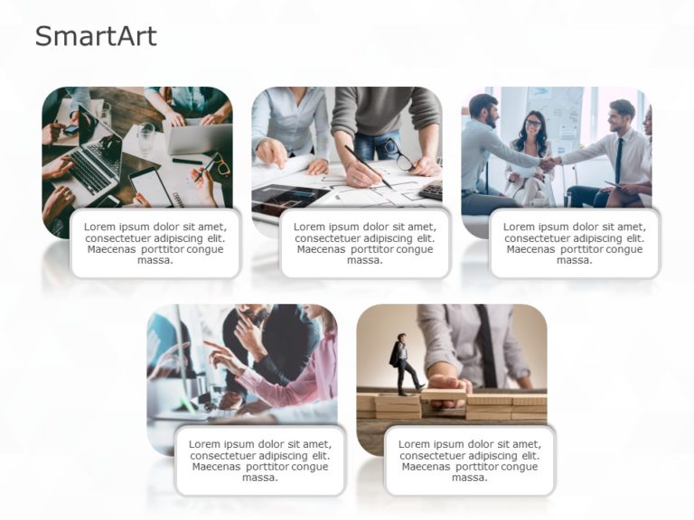 SmartArt Picture Picture List 5 Steps & Google Slides Theme