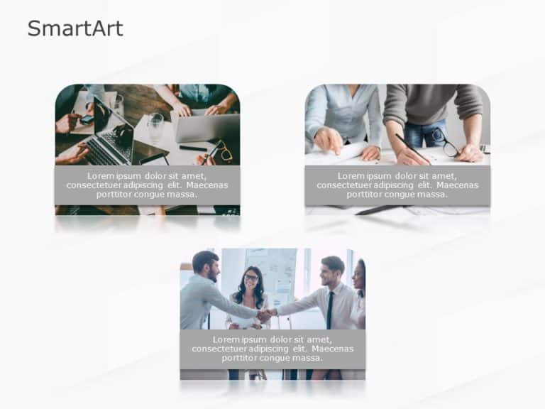 SmartArt Picture Picture Text 3 Steps & Google Slides Theme