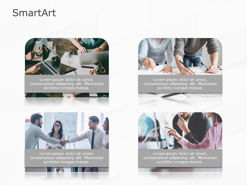 SmartArt Picture Picture Text 4 Steps & Google Slides Theme