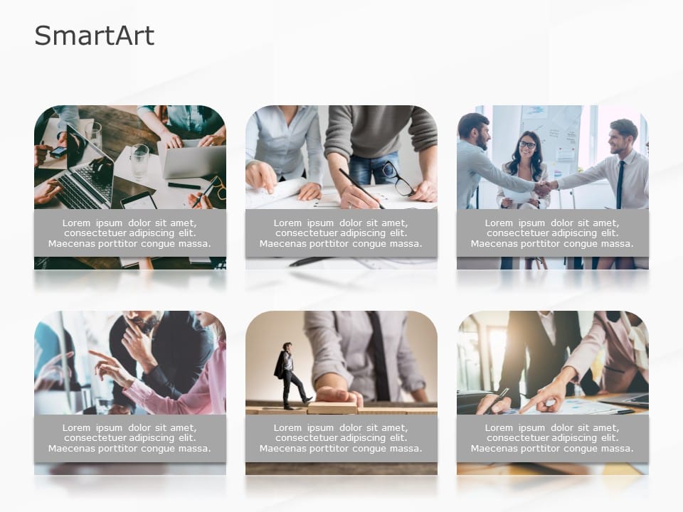 SmartArt Picture Picture Text 6 Steps & Google Slides Theme