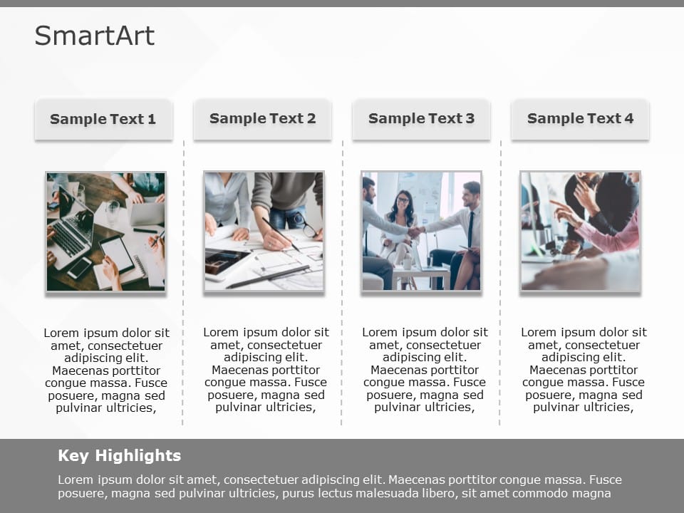 SmartArt Picture Picture Title 4 Steps & Google Slides Theme