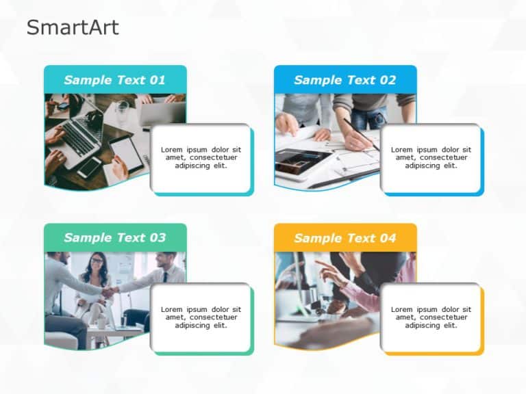 SmartArt Picture Picture Titled 4 Steps & Google Slides Theme