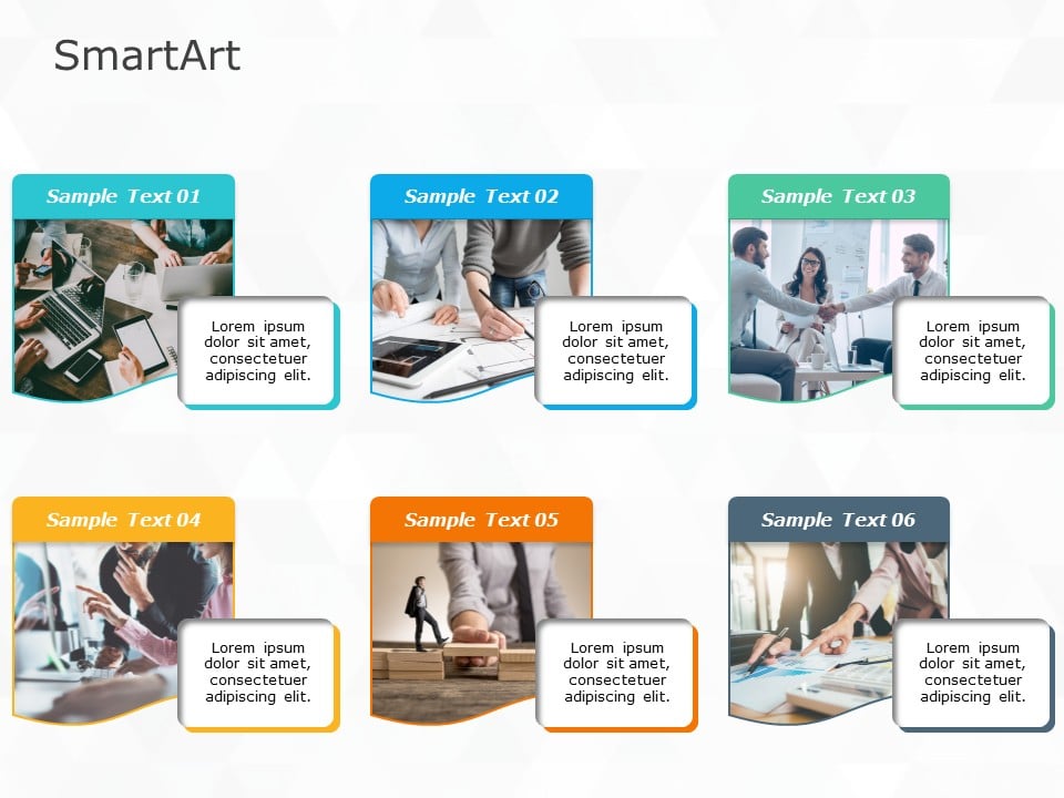 SmartArt Picture Picture Titled 6 Steps & Google Slides Theme