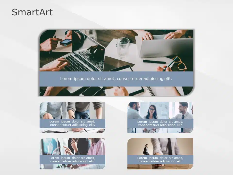 SmartArt Picture Picture Vertical 5 Steps & Google Slides Theme