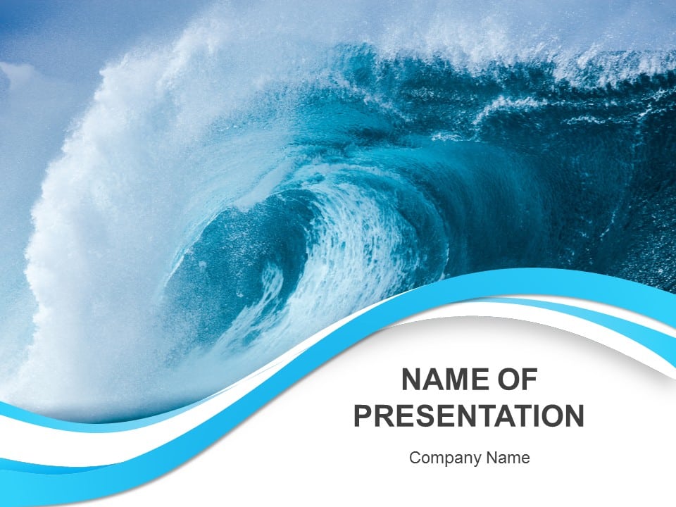 Waves Cover Title PowerPoint Template