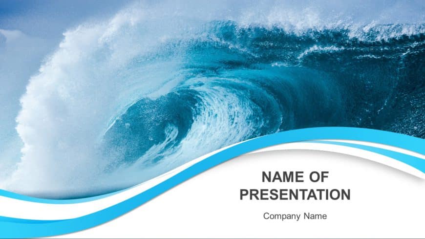 Waves Cover Title PowerPoint Template