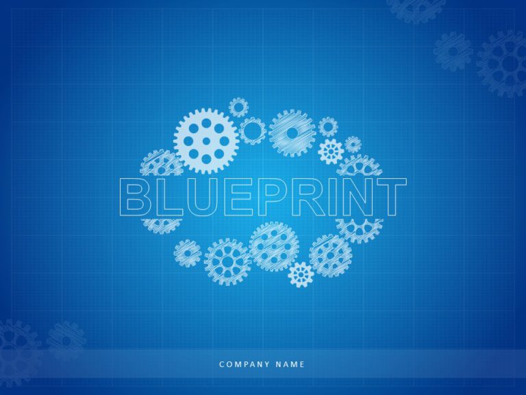 Blueprint Cover PowerPoint Template & Google Slides Theme