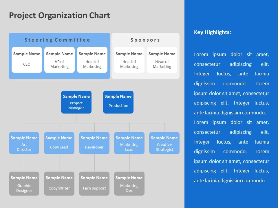 Project Org Chart PowerPoint Template