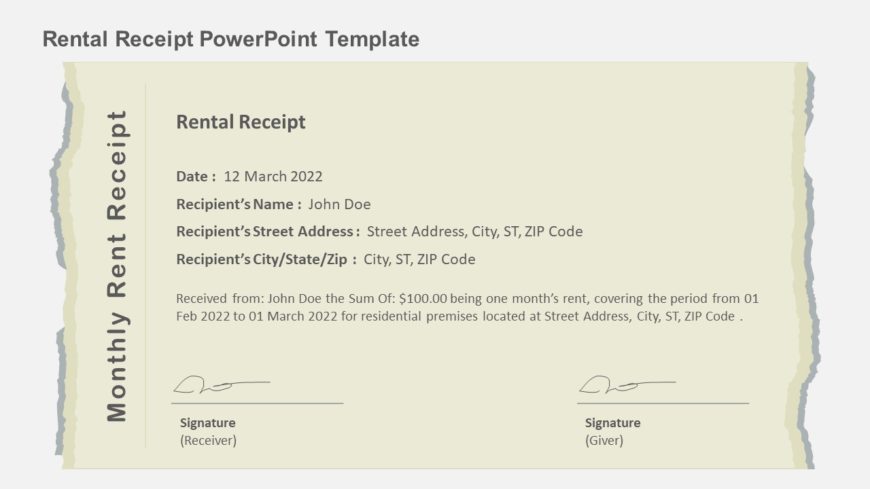 Rental Receipt PowerPoint Template