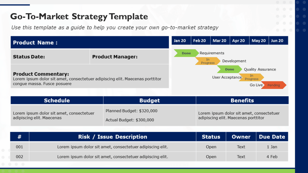 Go-To-Market Strategy Summary Template