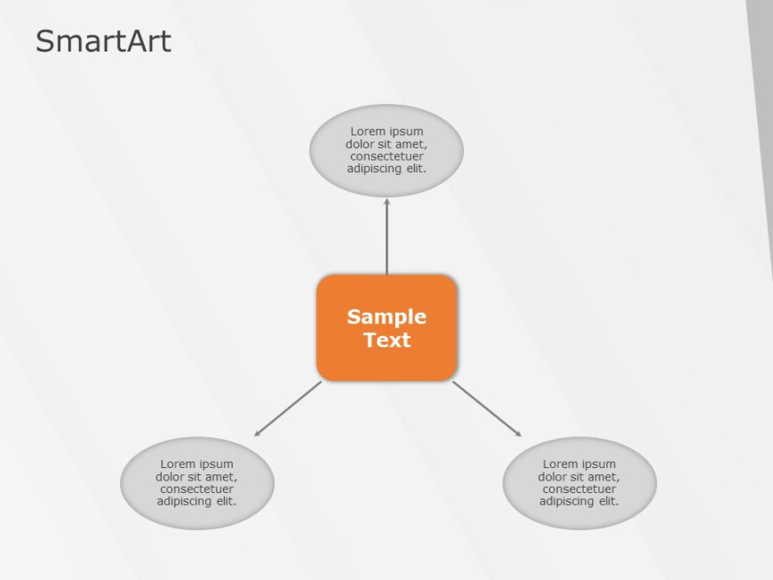 SmartArt Cycle Diverging Arrows 3 Steps