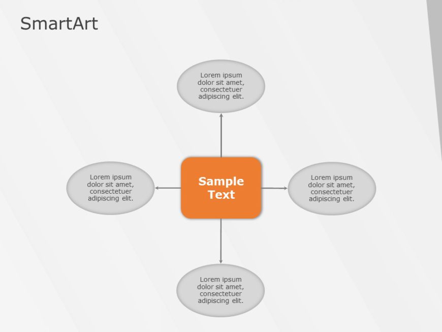 SmartArt Cycle Diverging Arrows 4 Steps